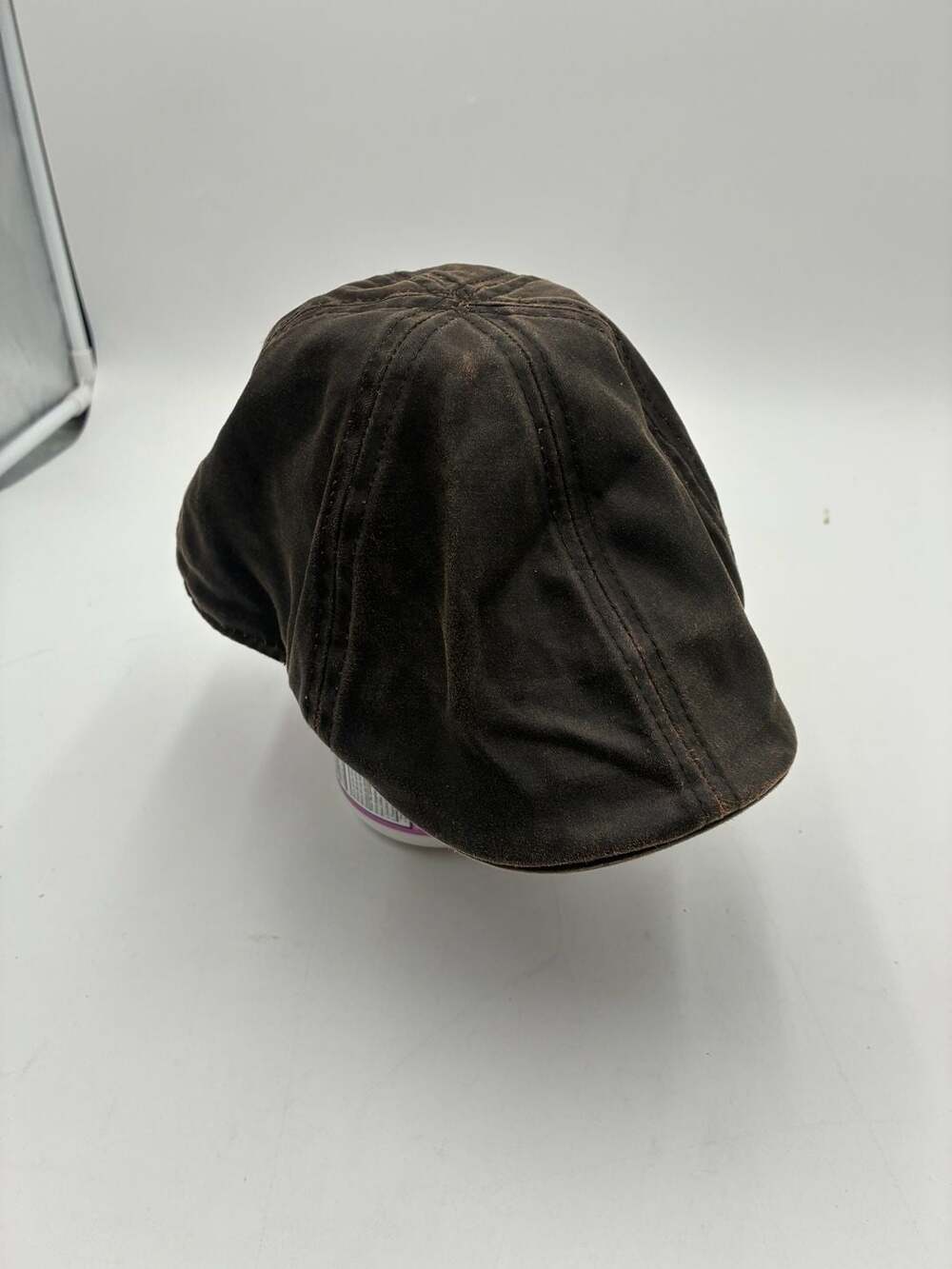 William Rast Brown Waxed Cotton Newsboy Cap Hat Size S/M